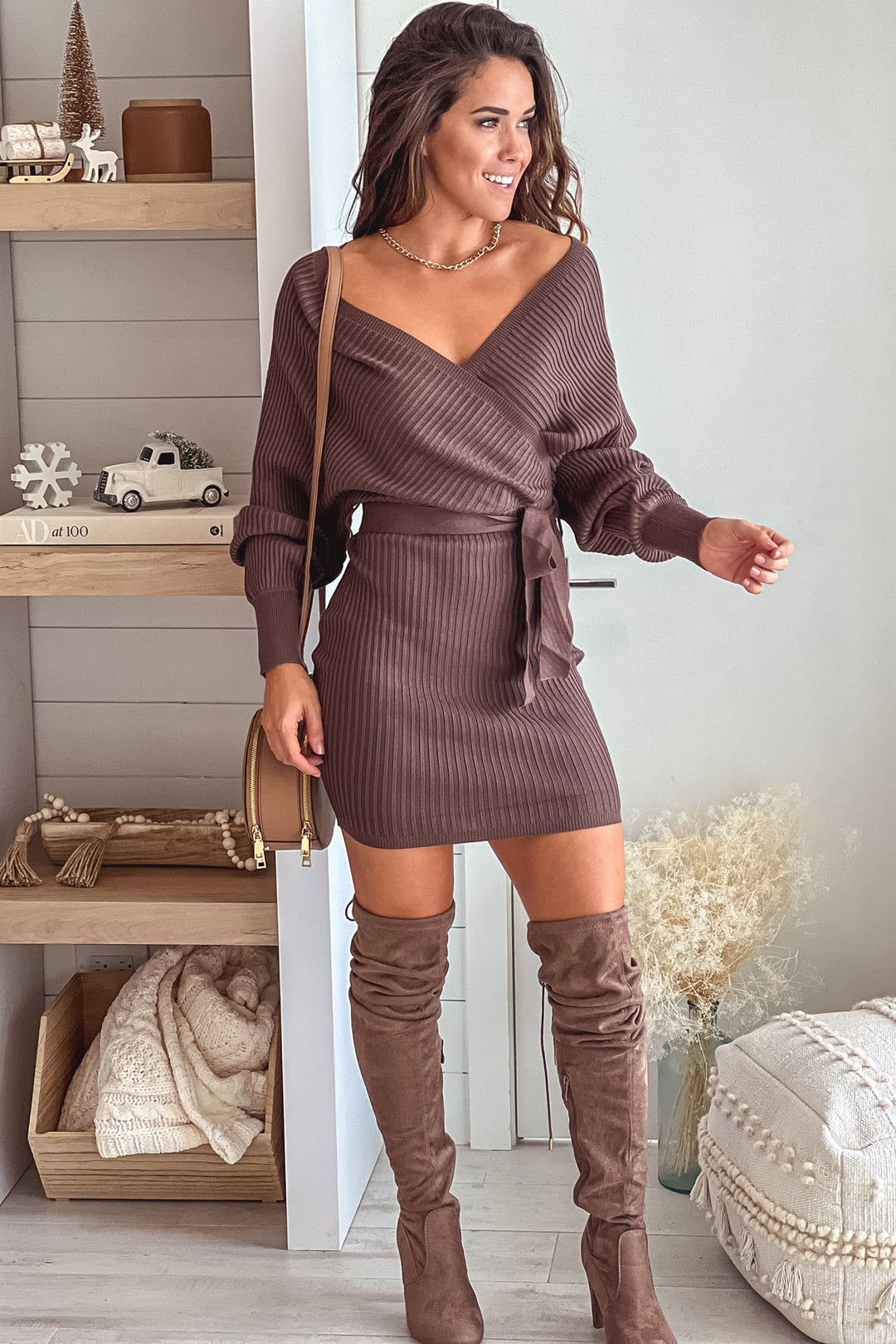 brown long sleeve dress short Coco Ribbed with Sleeves 20% Nylon Color:Plum Passion Gothic Black And Teal classy black dress