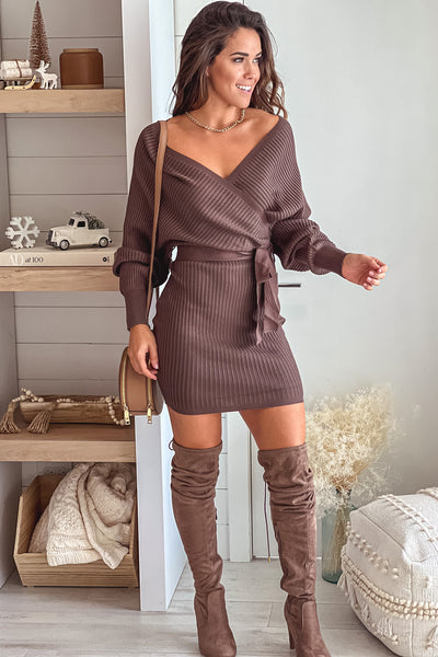 coco brown cute short dress