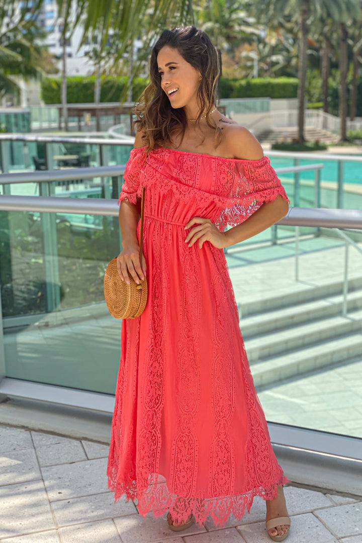 Maxi Off Shoulder Summer Outfit Tiered Ruffle Mini Dress Warehouse Tie Back  Dress Sun's Out Mini