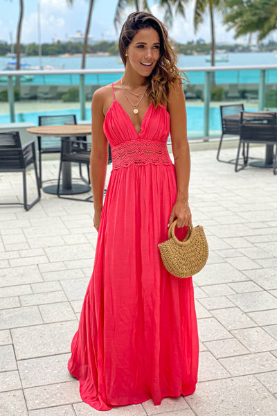 coral maxi dress