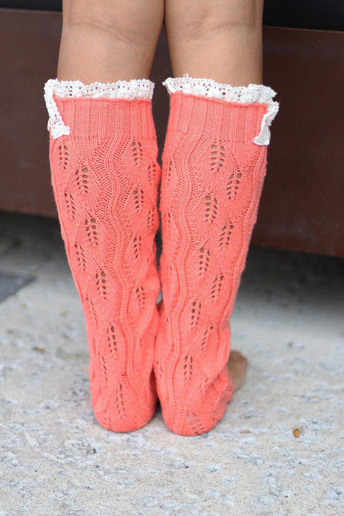 Coral Knit Leg Warmers
