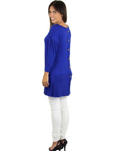 Royal Blue Top With ¾ Sleeves