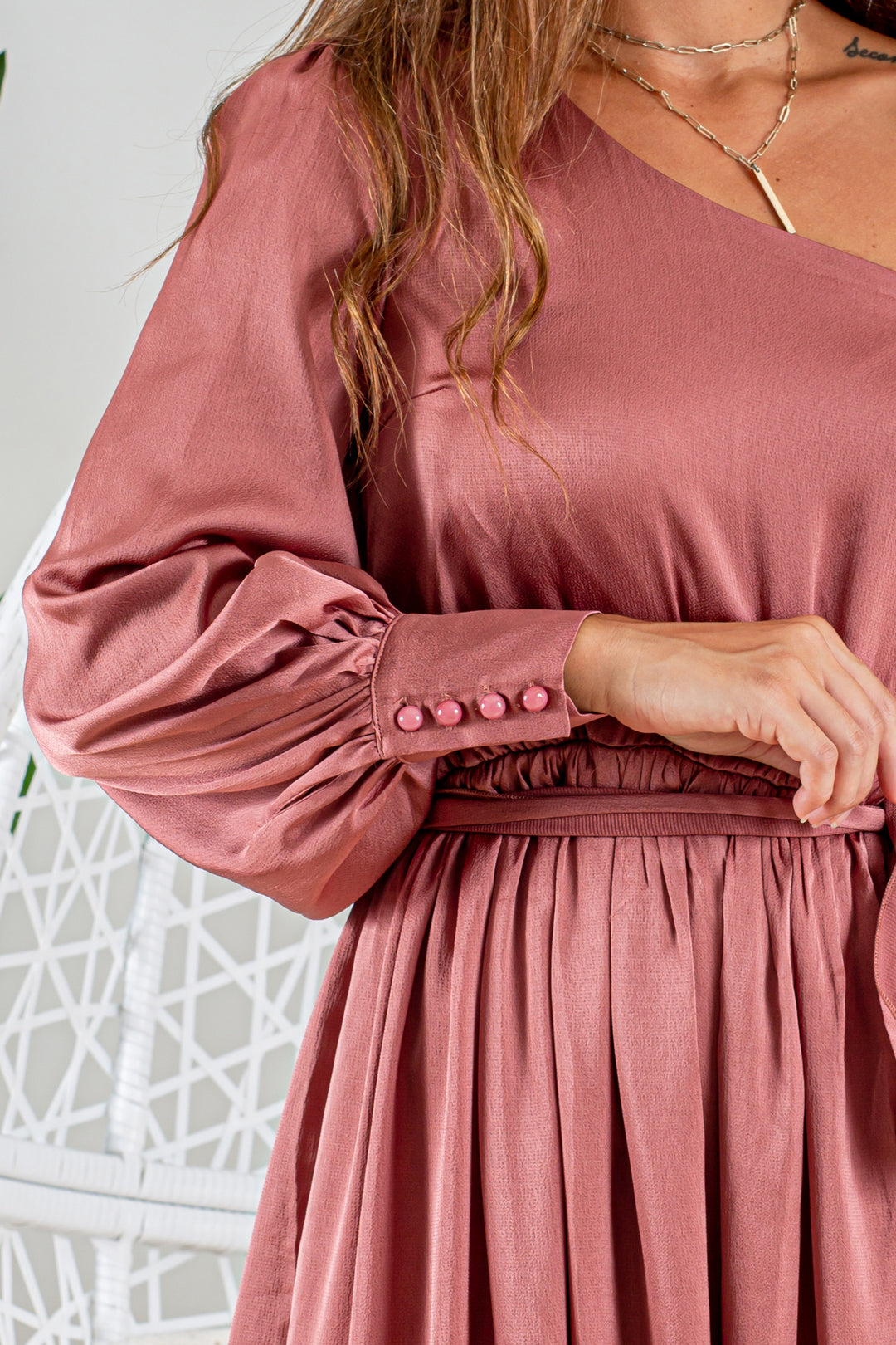 Dark Mauve One Shoulder Maxi Dress