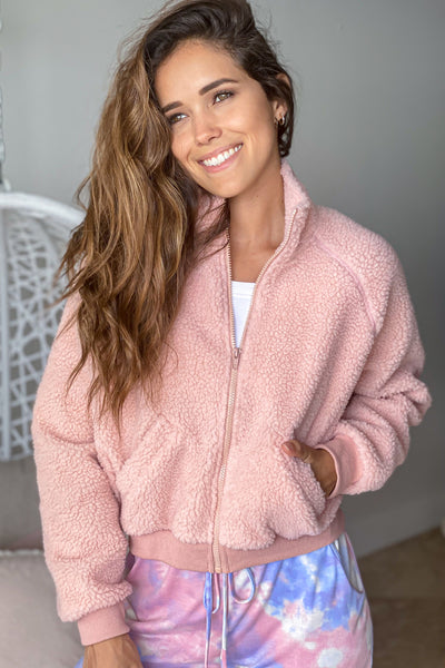 dusty pink casual jacket