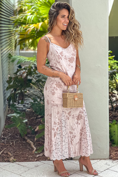 dusty pink floral summer dress