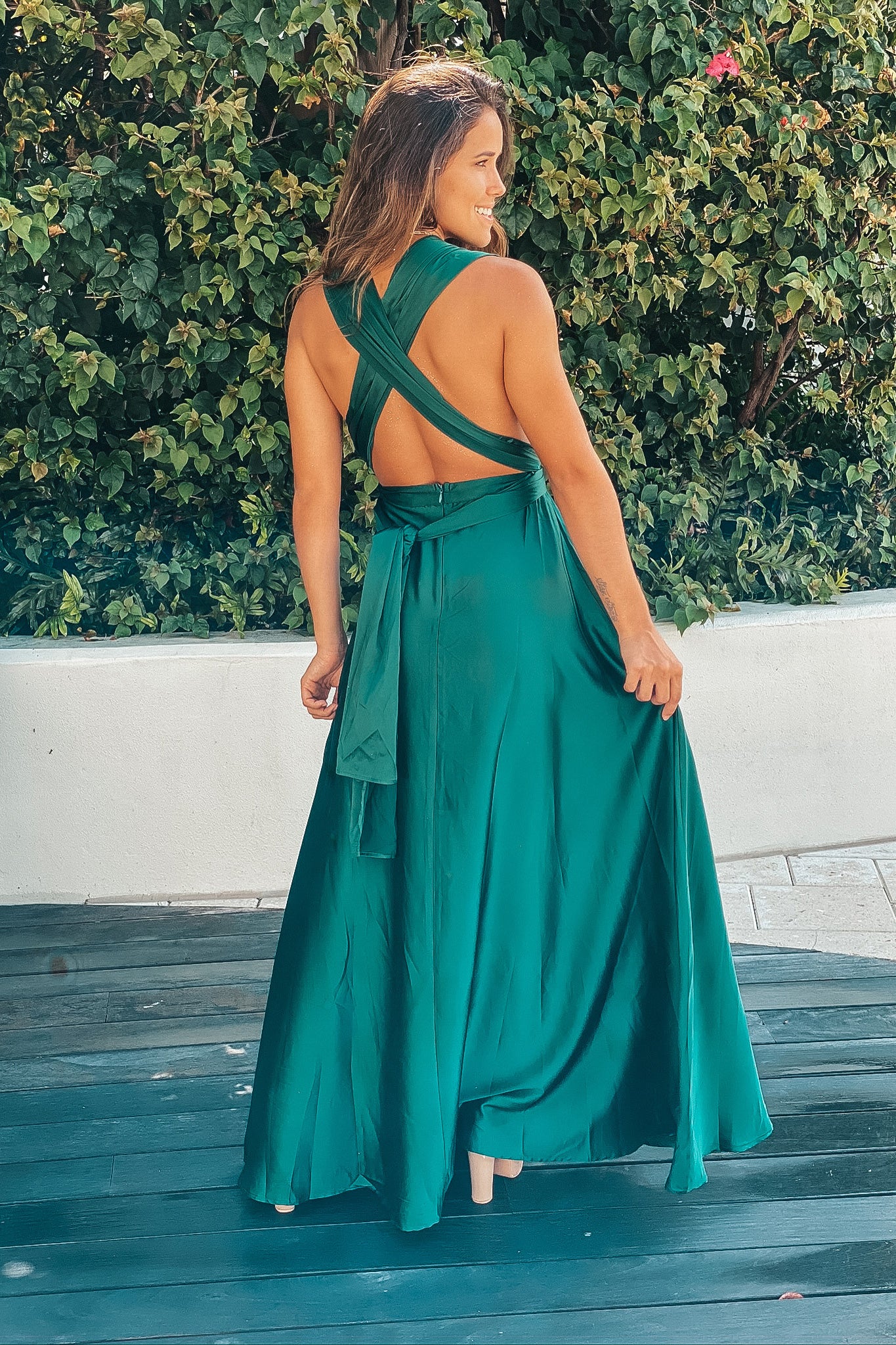 emerald formal maxi dress
