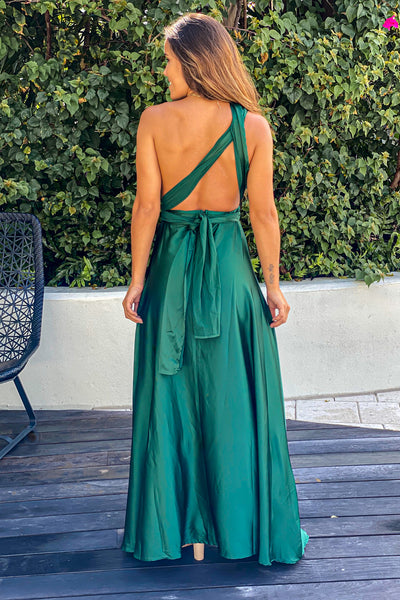 emerald graduation maxi dress