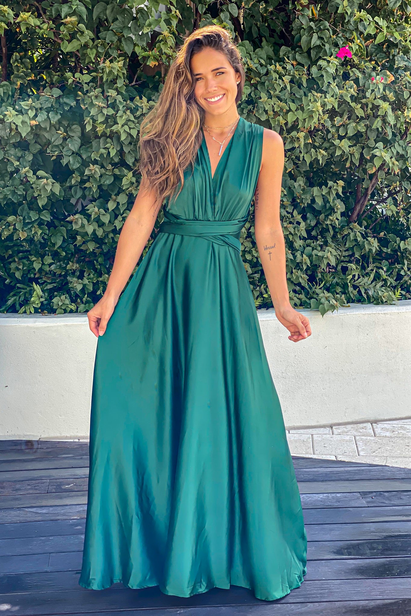 emerald special occasion maxi dress