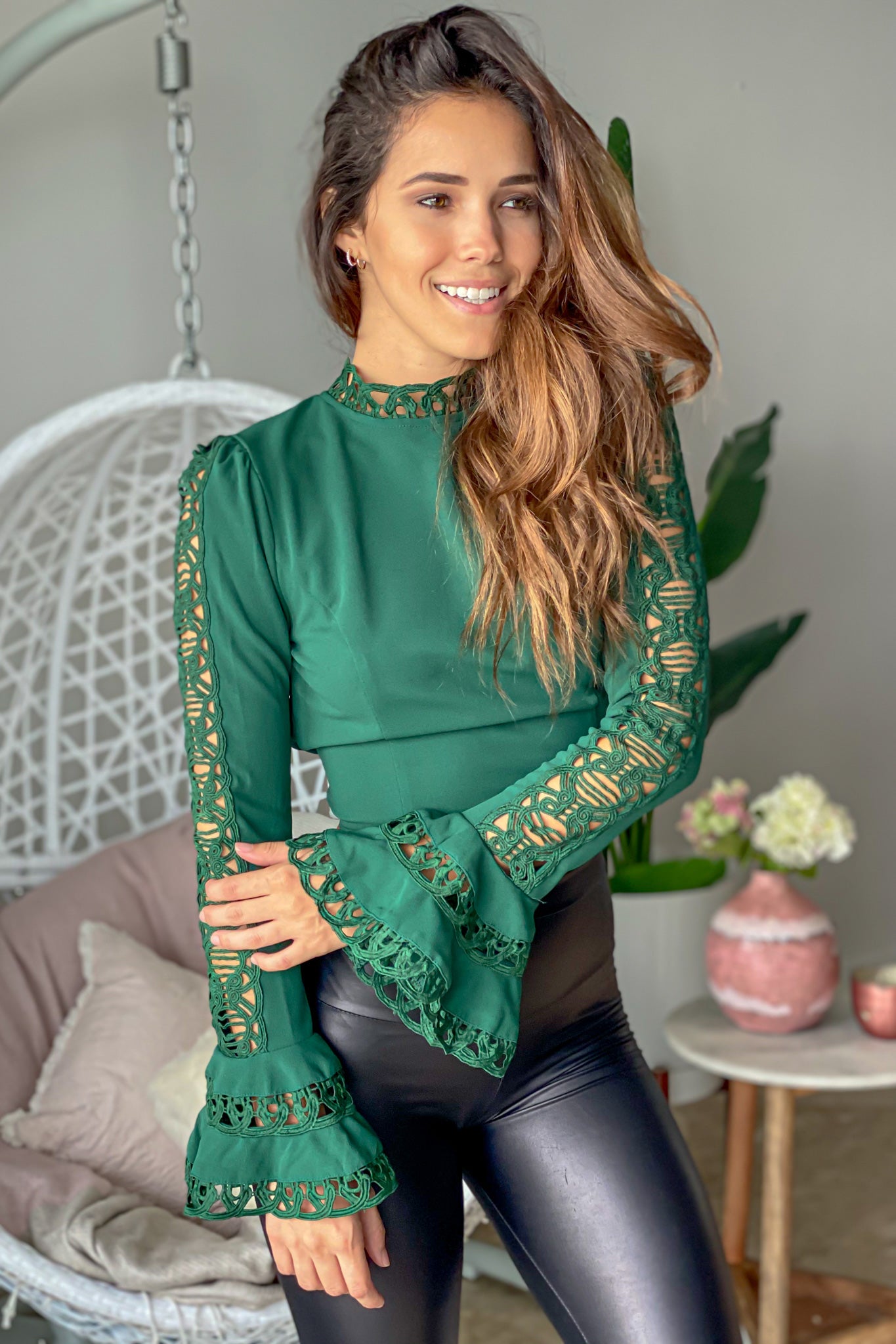 forest green formal top