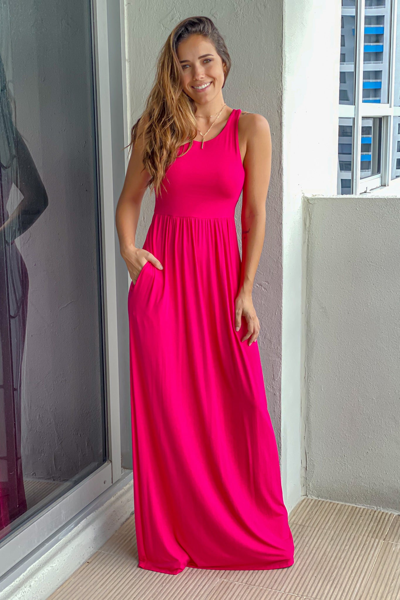 Fuchsia Maxi Dress with Pockets | Maxi Dresses Saved by the Dress Fuchsia Maxi Dress with Pockets | Maxi Dresses Saved by the Dress
