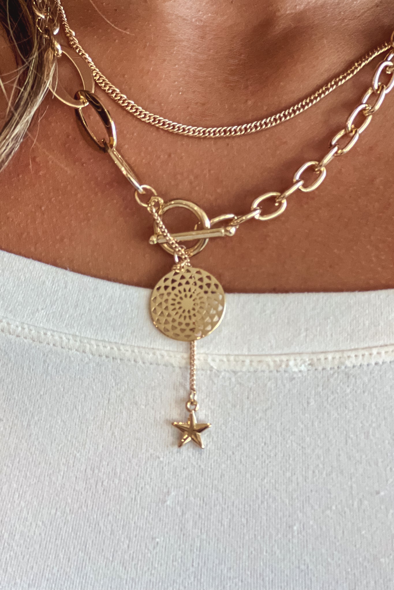 gold asymmetric necklace