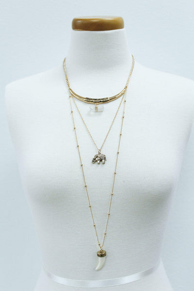 Gold Elephant Layered Necklace – Saved by the Dress