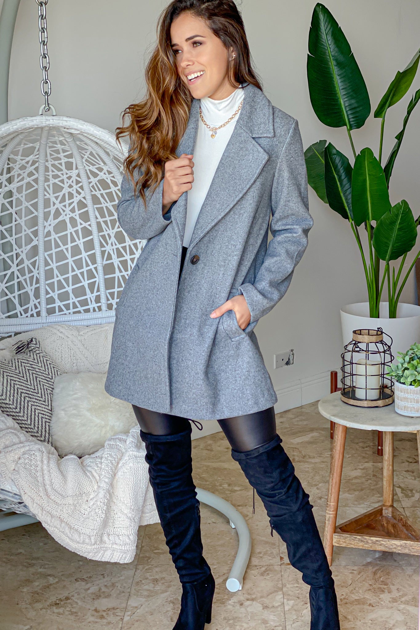 gray fancy coat