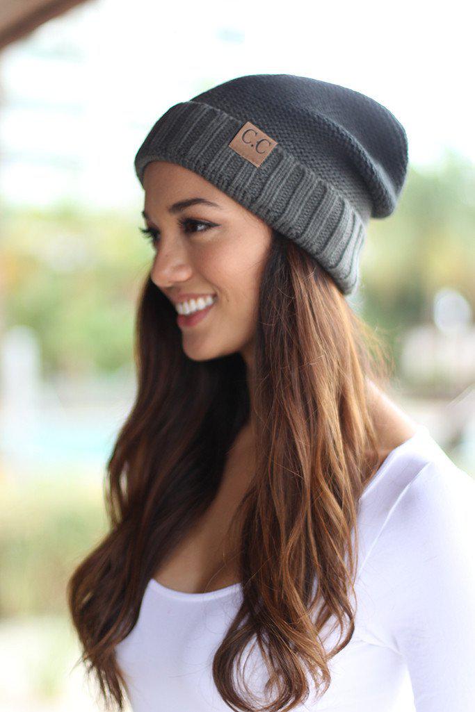 Gray Ombre Knit Beanie