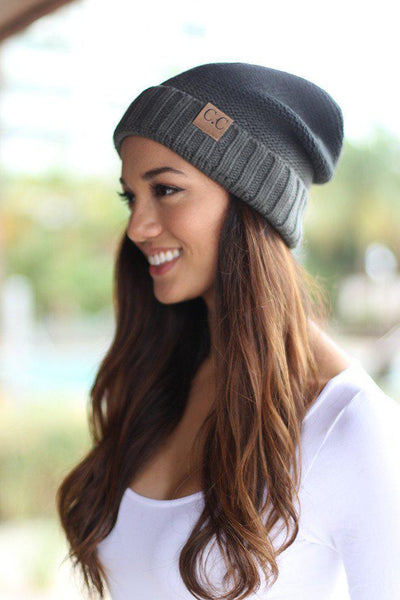 Gray Ombre Knit Beanie