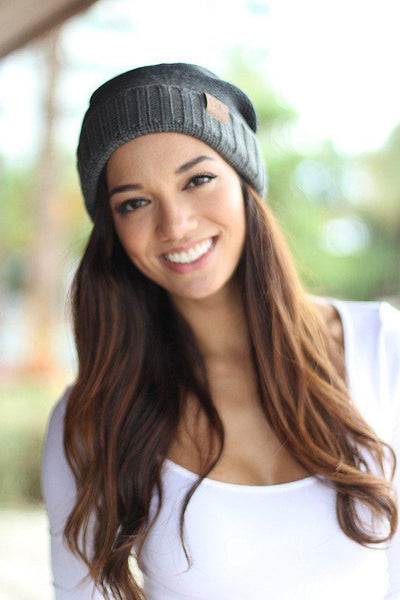 Gray Ombre Knit Beanie