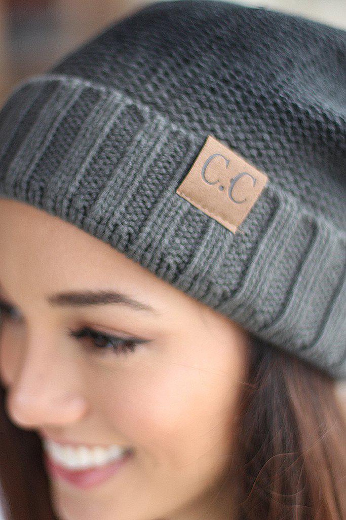 Gray Ombre Knit Beanie