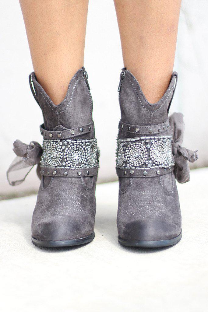 Gray Work N Twerk Booties | Not Rated Booties – Saved by the Dress