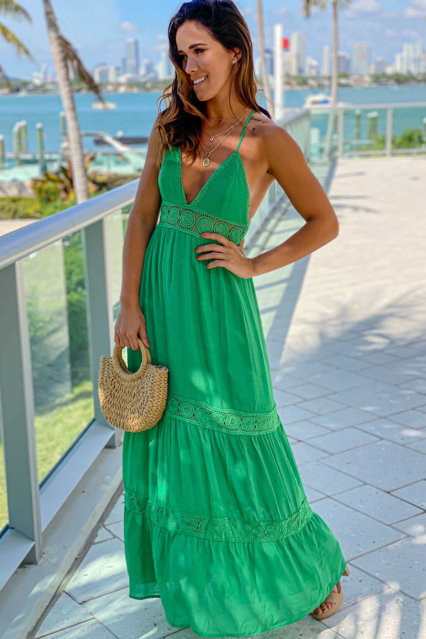 green summer maxi dress