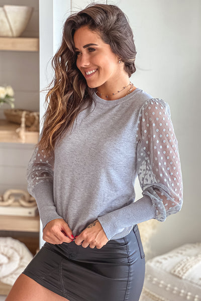 heather gray cute sweater