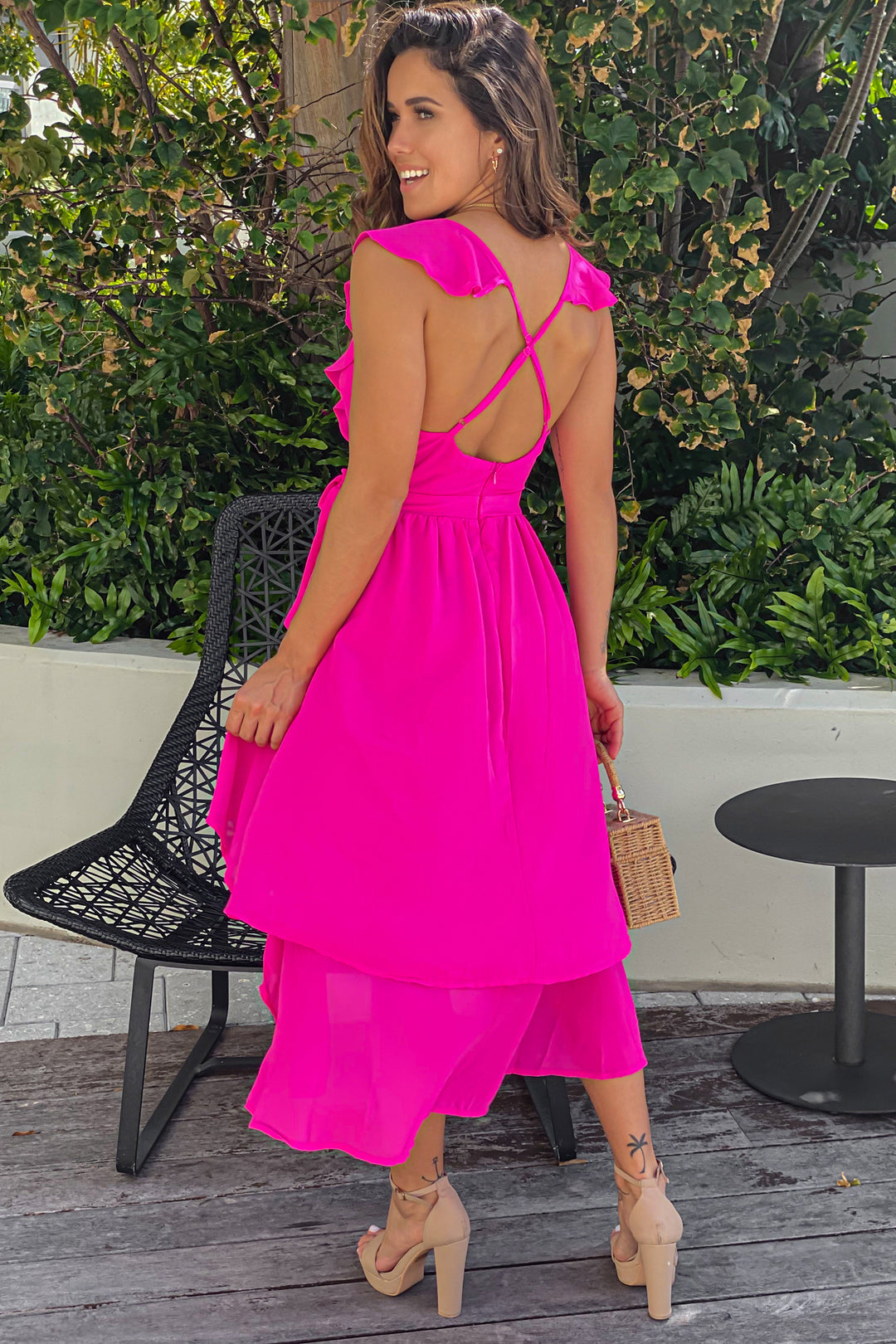 Hot Pink Ruffled High Low Dress | Beautiful Dresses Saved by the Dress Hot Pink Ruffled High Low Dress | Beautiful Dresses Saved by the Dress