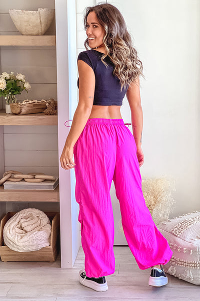 hot pink relaxed fit pants