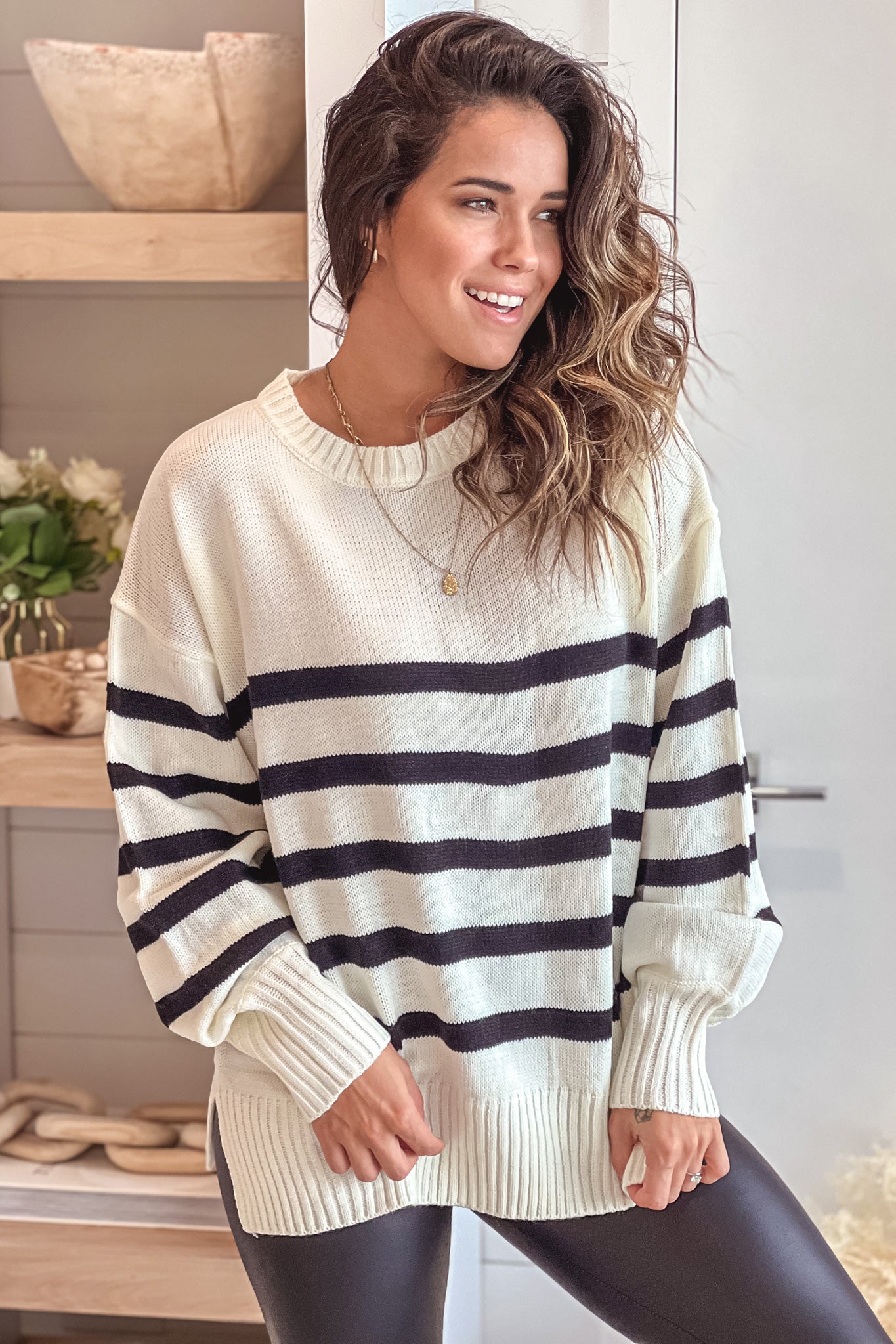 ivory and black cute sweater