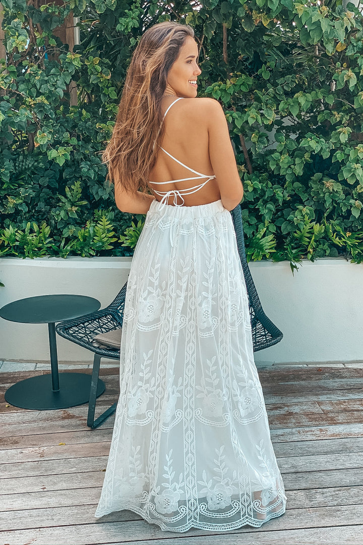chinese dress ladies The Great Eyelet Ruffle Tank Night Dress in True White 3 / True White