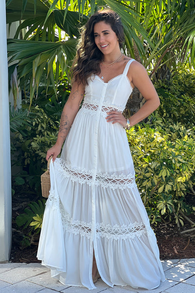 ivory maxi dress with slit