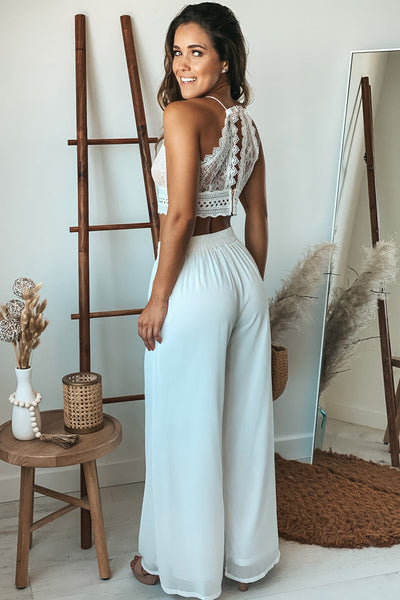ivory top and pants set