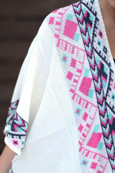 Ivory Aztec Kimono Cardigan