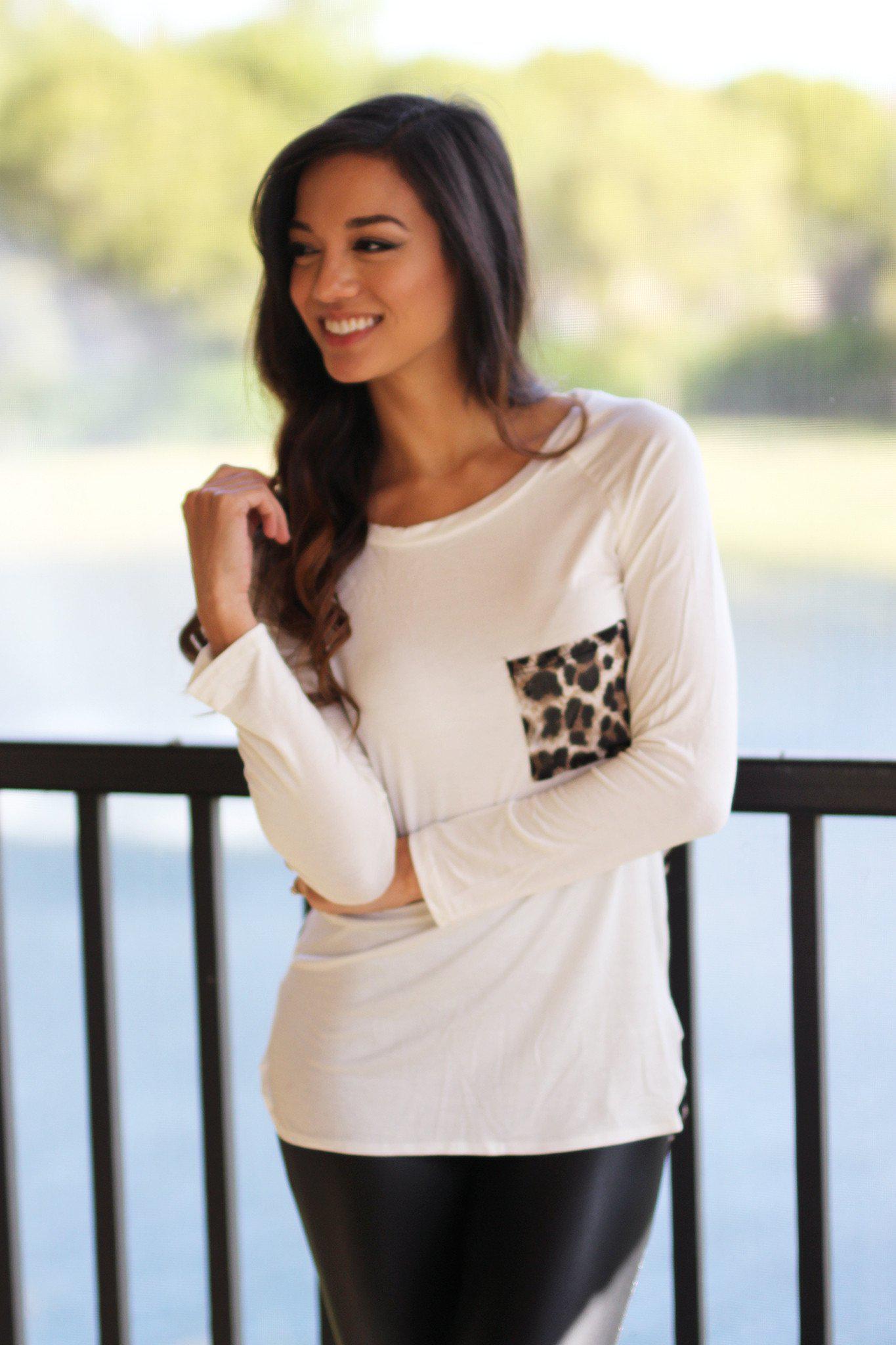 Ivory Top with Leopard Back