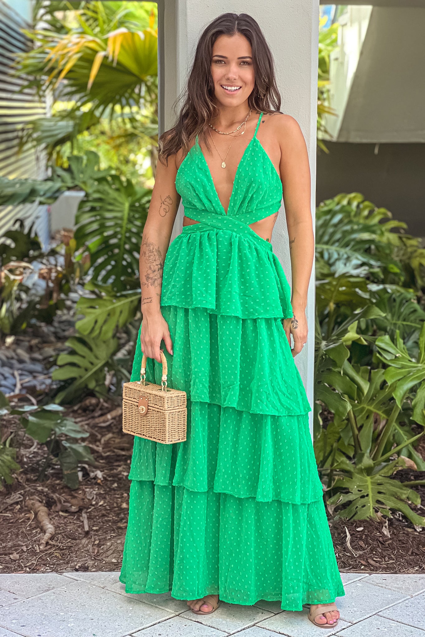 Kelly Green Ruffled Maxi Dress | Maxi Dresses Saved by the Dress Kelly Green Ruffled Maxi Dress | Maxi Dresses Saved by the Dress