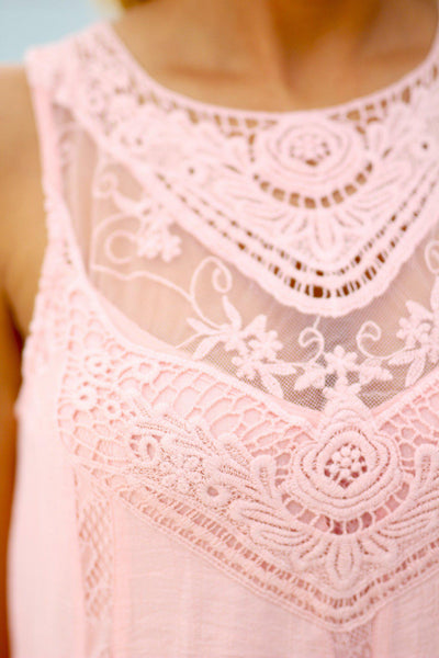 Pink Lace Short Dress