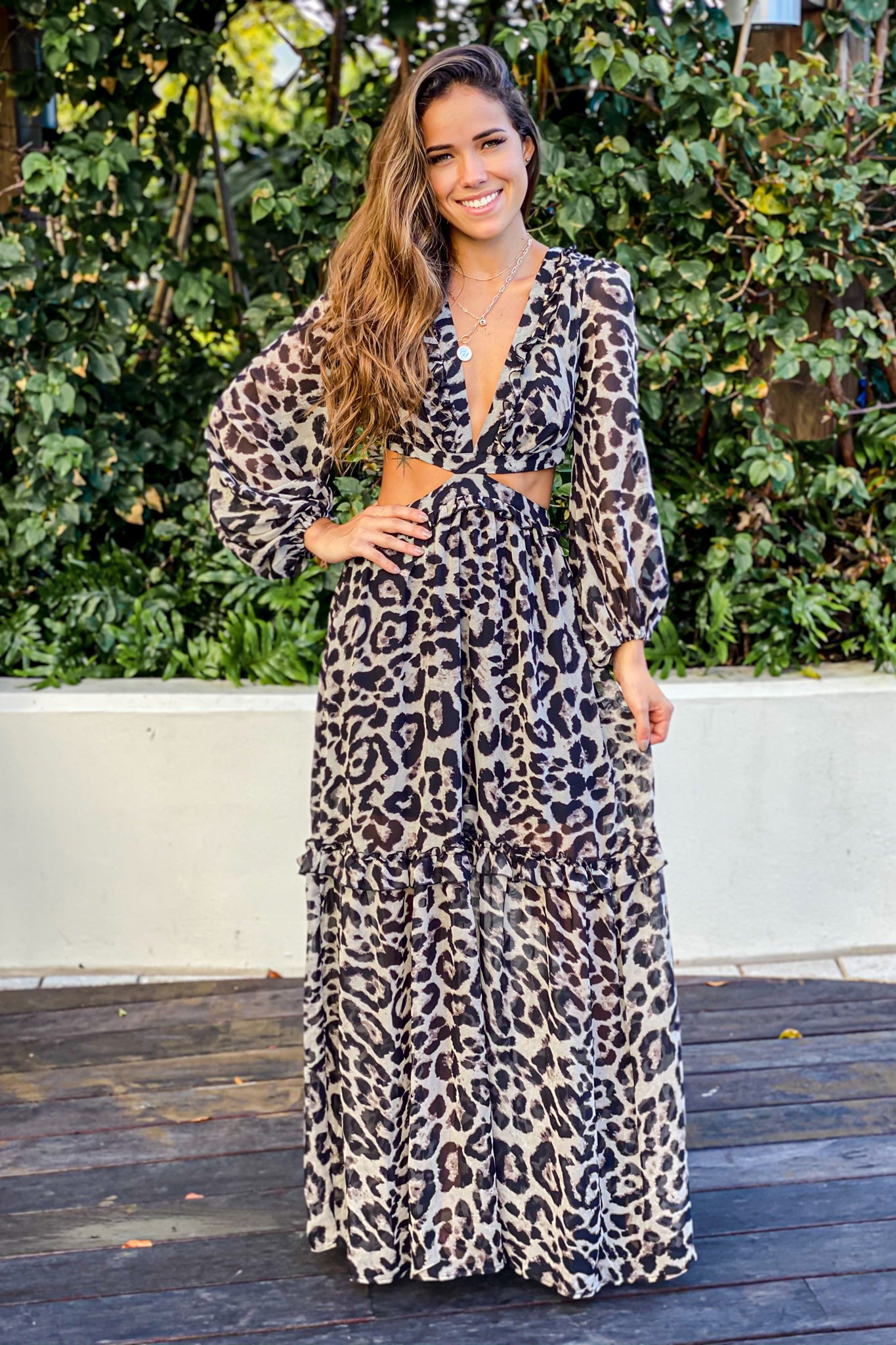 leopard casual dress