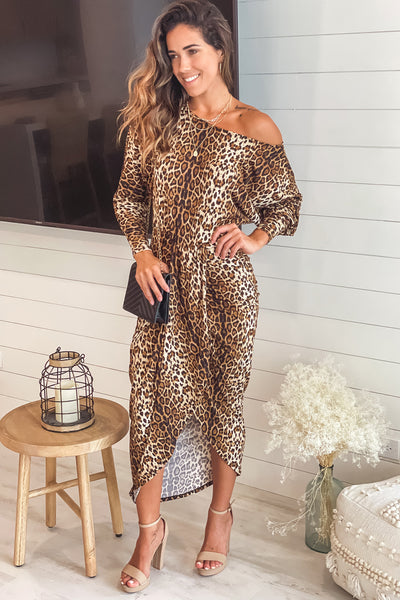 leopard midi dress