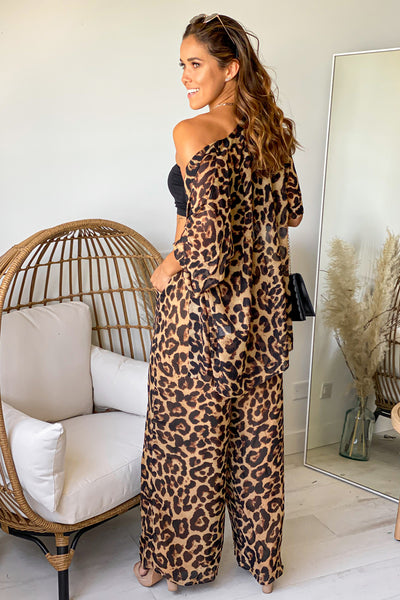 leopard pants and top set