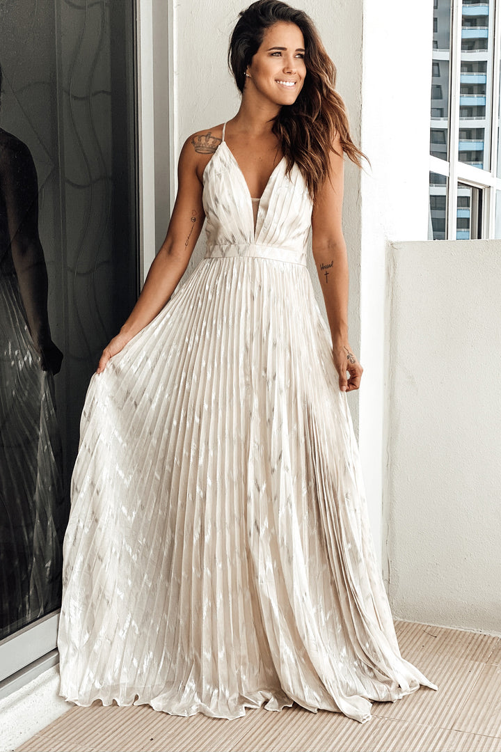 Beige Shimmer Maxi Dress | Maxi Dresses Saved by the Dress Beige Shimmer Maxi Dress | Maxi Dresses Saved by the Dress