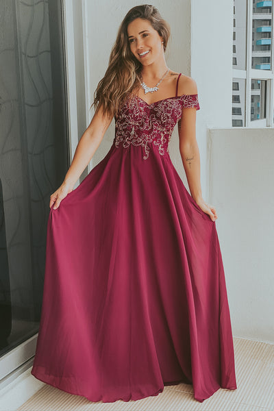 burgundy maxi dress