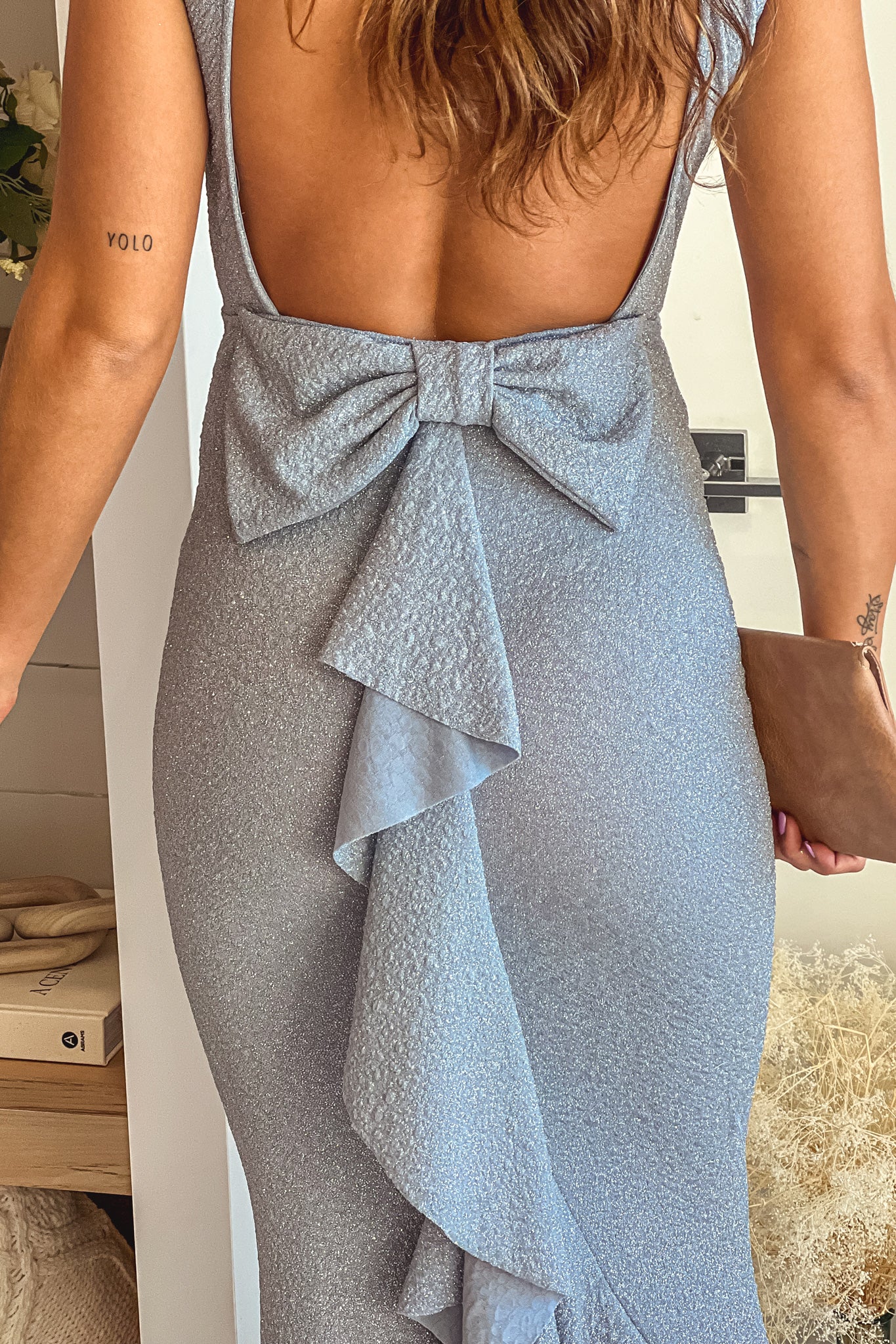 Light Blue Glitter Maxi Dress With Bow Detail | Maxi Dresses – Saved by the Dress Light Blue Glitter Maxi Dress With Bow Detail | Maxi Dresses – Saved by the Dress
