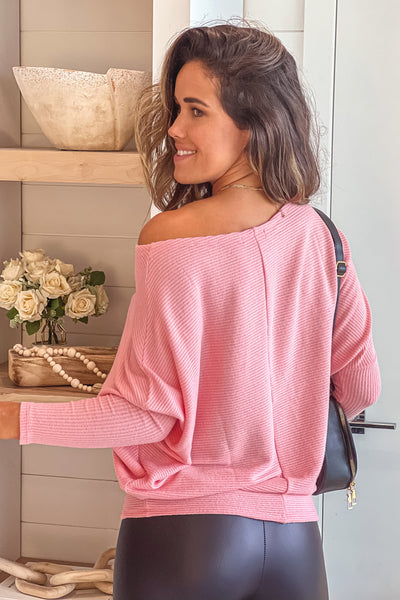 light coral long sleeve top