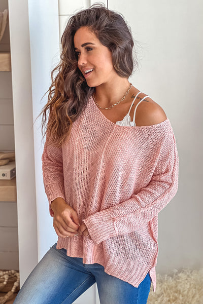 light pink with long sleeves