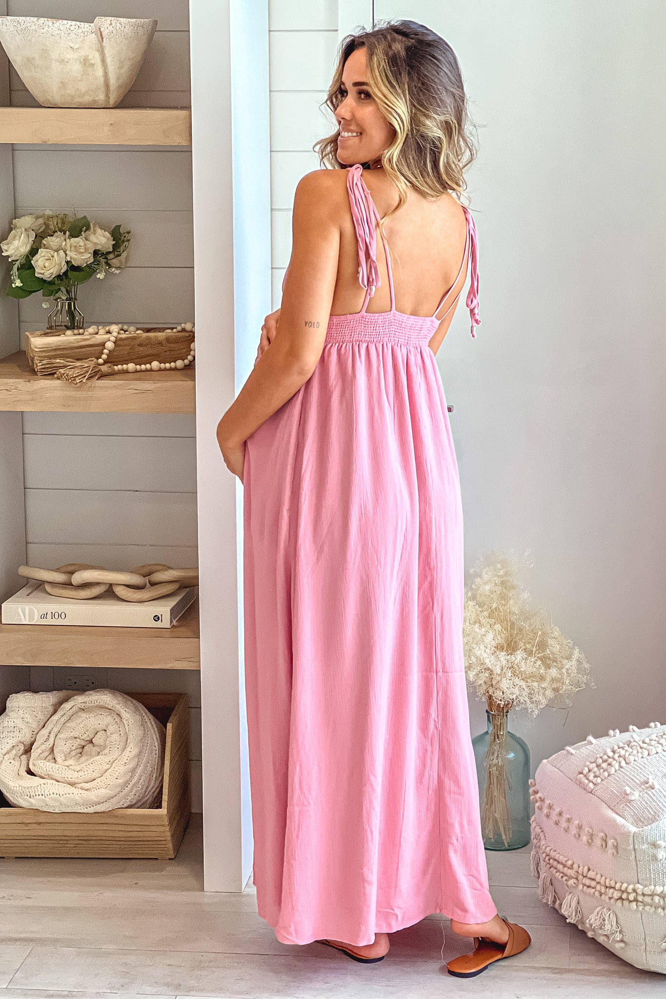 Rose V Neck Maternity Maxi Dress with Pockets | Saved By The Dress Saved by the Dress Rose V Neck Maternity Maxi Dress with Pockets | Saved By The Dress Saved by the Dress