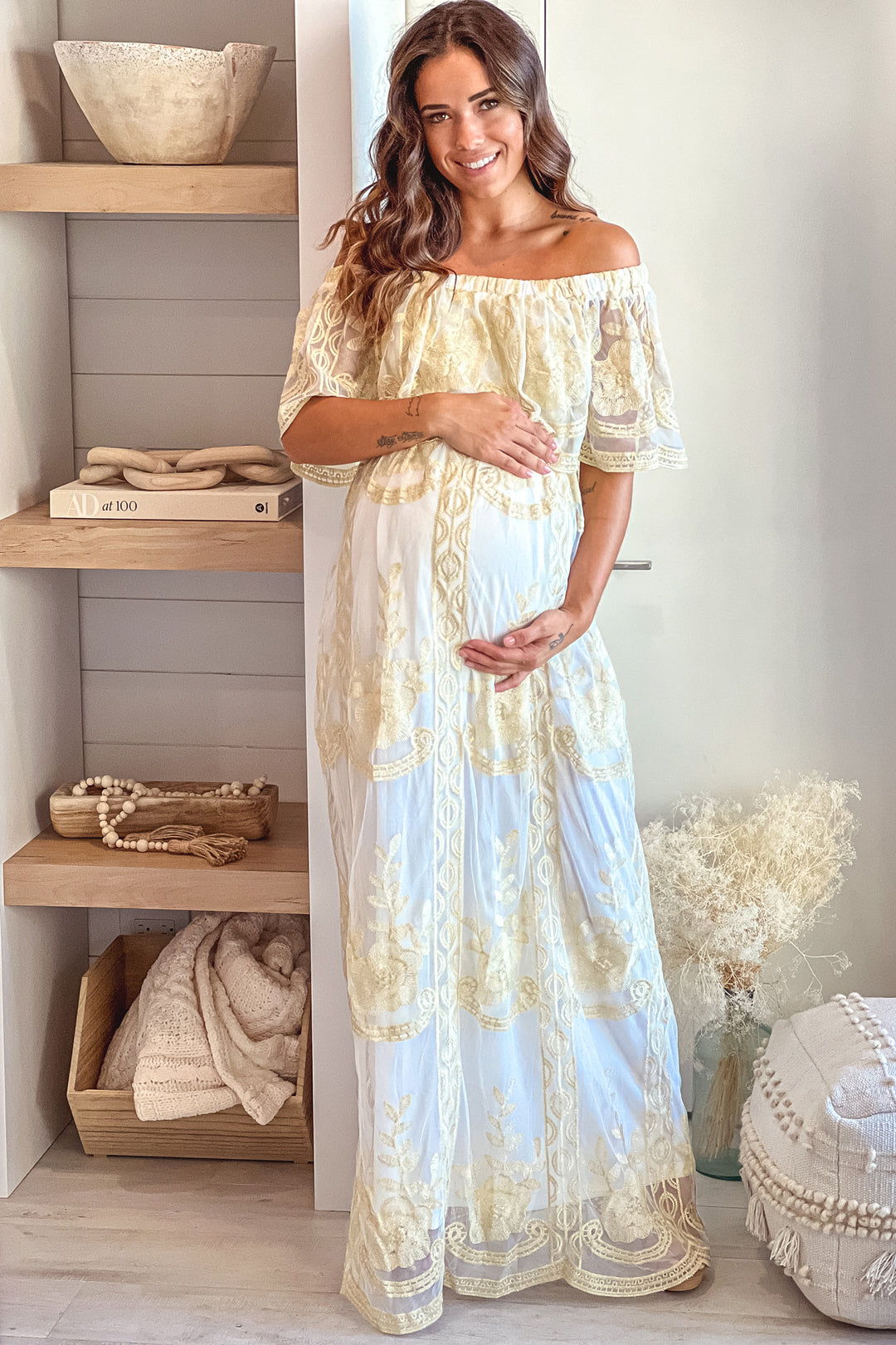 chinese dress ladies Silk Chiffon Dress Sleeve with Miel Gold – Bocan Couture