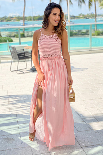 mauve maxi dress