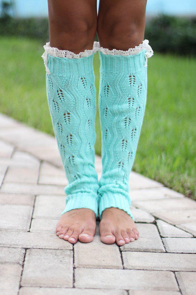 Mint Knit Leg Warmers Mint leg warmers Saved by the Dress