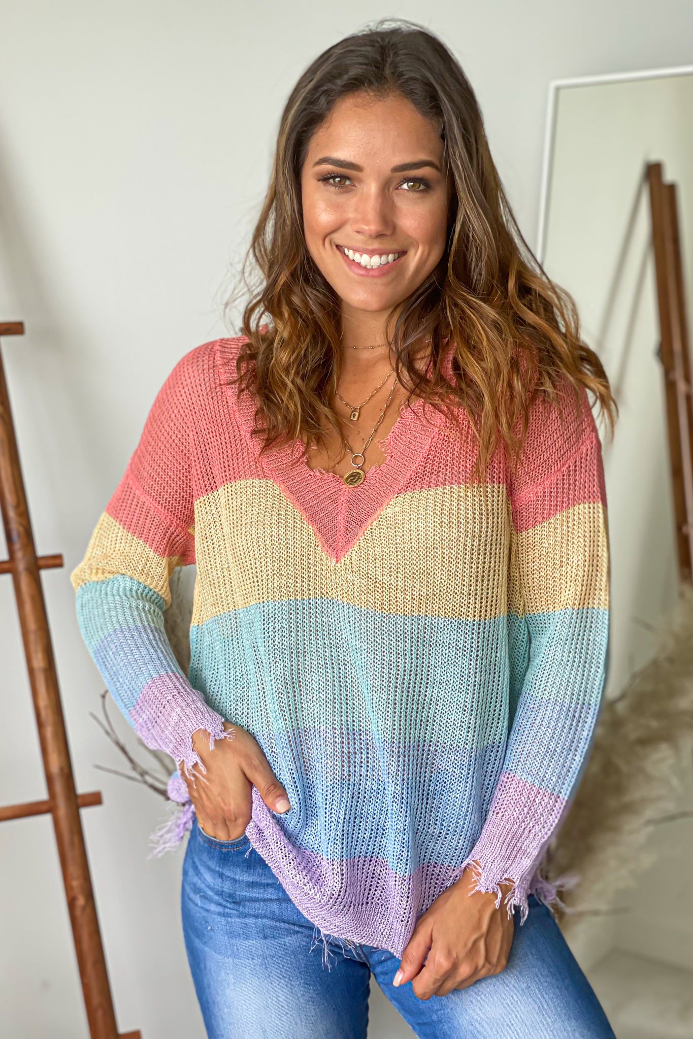 multi color cute sweater