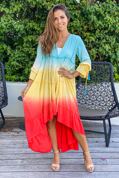 multicolored summer cover up
