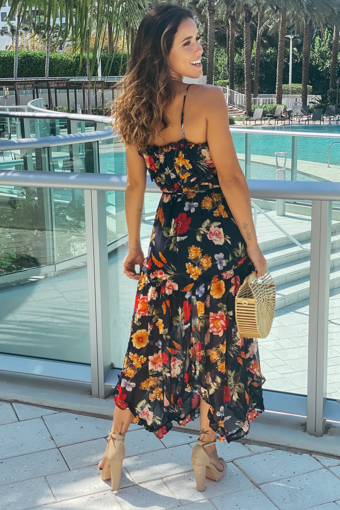 navy floral dress