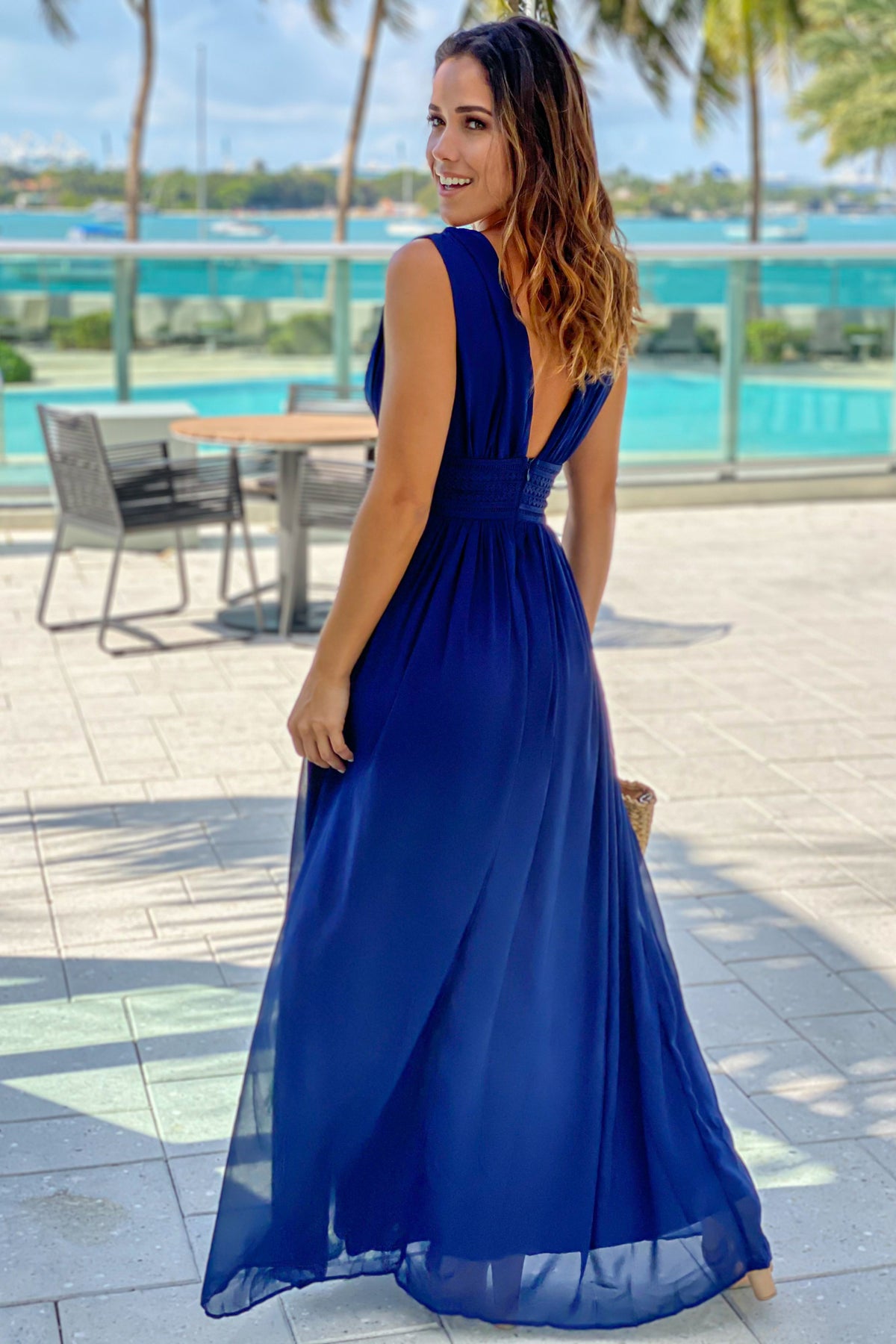 Navy Maxi Dress with Button Detail | Maxi Dresses – Saved by the Dress